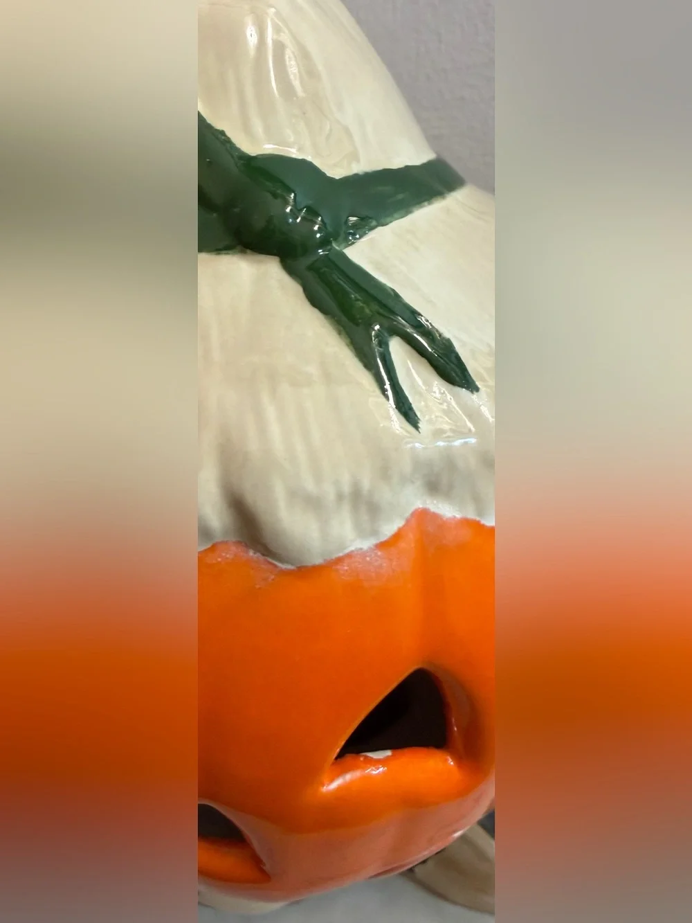 Vintage ceramic scarecrow pumpkin man lights up